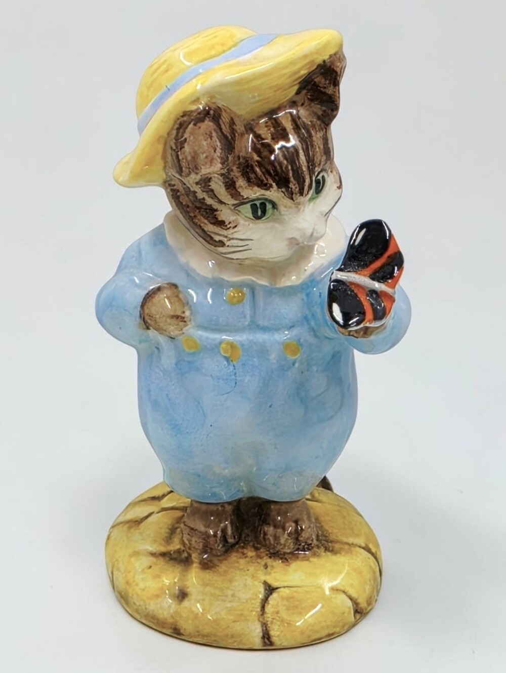 Royal Albert Tom Kitten and Butterfly Figurine Beatrix Potter England Vintage